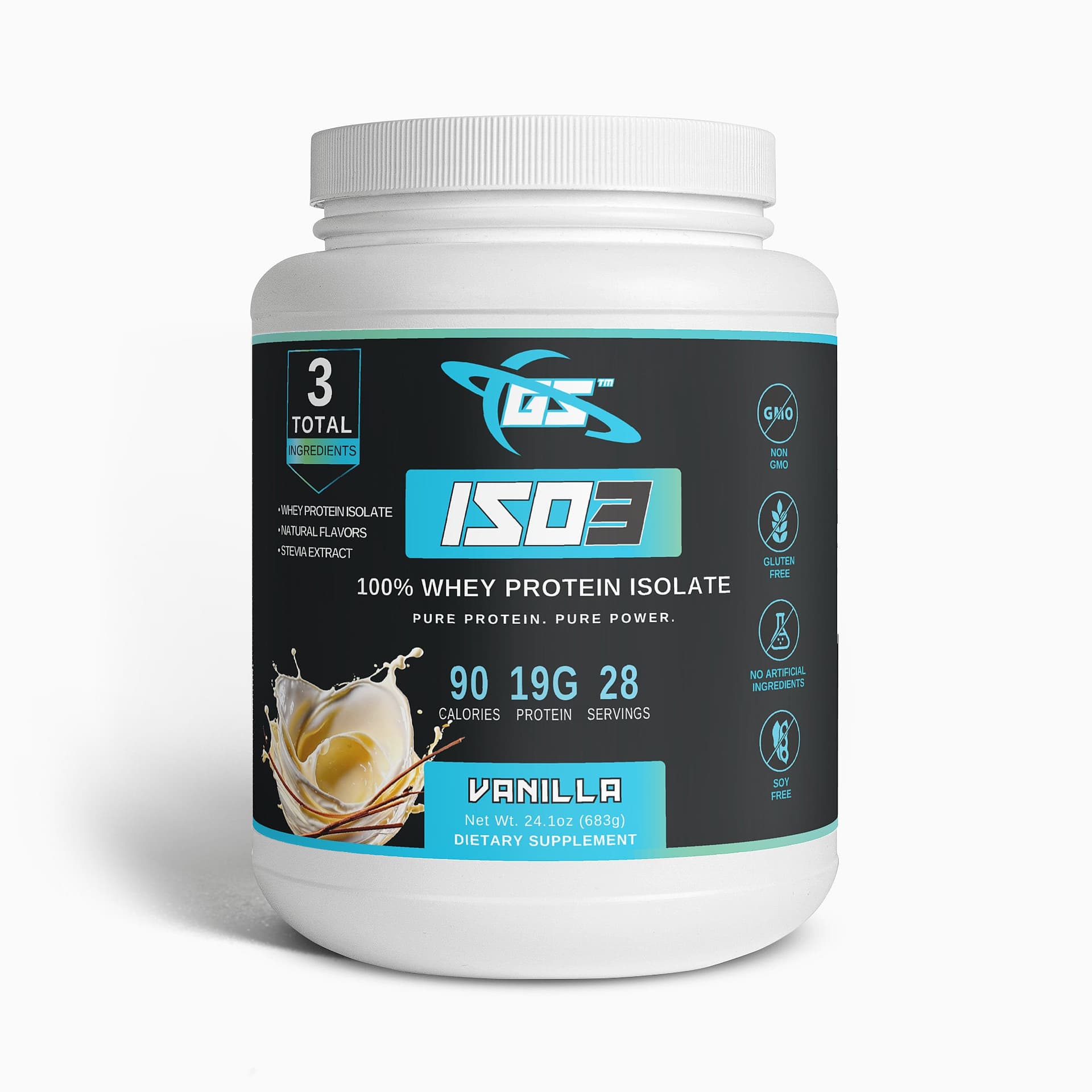 Iso3 Whey Isolate · Vanilla — front label